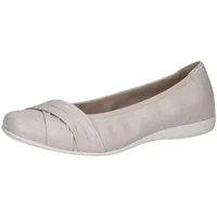 CAPRICE Damen Ballerinas aus Leder Bequem, Cremefarben (Pearl Per.Deer),