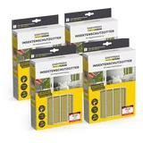 EasyMaxx Moskitonetz mit Magnetbefestigung | 150 x 130 cm | schwarz - 4er-Set