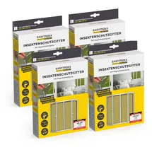 EasyMaxx Moskitonetz mit Magnetbefestigung | 150 x 130 cm | schwarz - 4er-Set