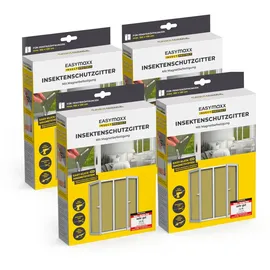 EasyMaxx Moskitonetz mit Magnetbefestigung | 150 x 130 cm | schwarz - 4er-Set