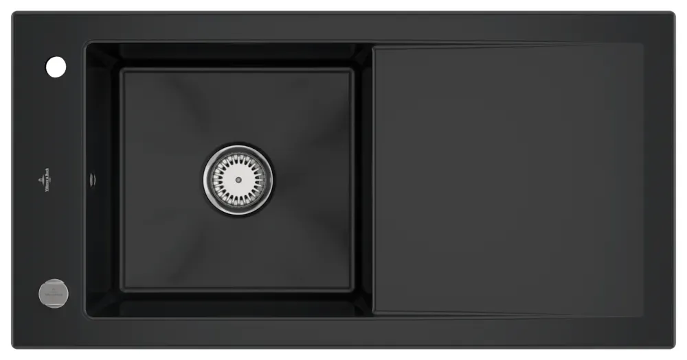 Villeroy & Boch Timeline 60 Küchenspüle, mit Ablaufgarnitur mit Excenterbetätigung, 1000 x 510mm - pure Black