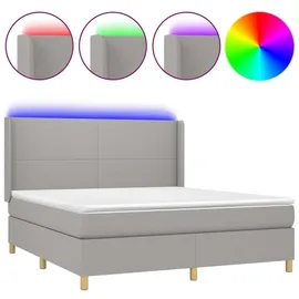 vidaXL Boxspringbett 180 x 200 cm Hellgrau
