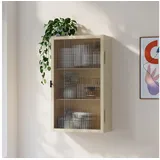 [en.casa] Hängeschrank Zundert mit Glastür 60x35x15 cm Stahl Kamelfarben