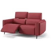 Sofanella 2-Sitzer Leder, Relaxsofa, Designsofa, Designer Couch, Italienisches Sofa, 2er Sofa rot