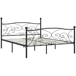 vidaXL Bettgestell mit Lattenrost Schwarz Metall 200 × 200 cm