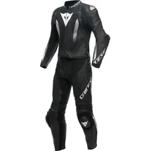 Dainese Laguna Seca 5, Lederkombi 2tlg. perforiert - Schwarz/Schwarz/Weiß - 116