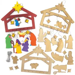 Bastelsets Holzmobile "Weihnachtsgeschichte"  (2 Stück) Bastelbedarf zu Weihnachten