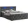 Juskys Boxspringbett Leona Samt 180x200 cm Grau
