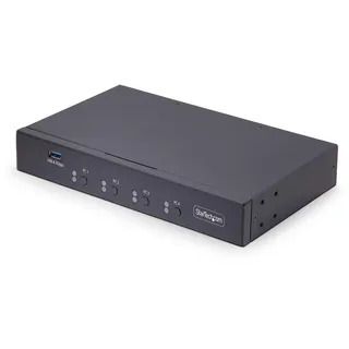Startech StarTech.com 4-Port KM Switch mit Mausumschaltung, USB 3.0 Umschalter, Tastatur und Maus Switch, 3,5mm/USB Audio, TAA Konform