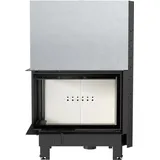 Kamineinsatz aus Stahl KRATKI MBA links 17 kW Ø 200 mit Schiebetür - Schwarz