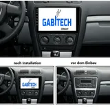 GABITECH 10" Android 13 Autoradio GPS Navi für Skoda Octavia 2007-2014 Autoradio (FM, AM, RDS, Drahtloses Apple Carplay und Android Auto) schwarz