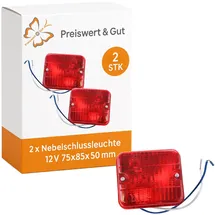 Preiswert & Gut Nebelschlussleuchte 12V E9 75 x 85 x 50 mm 2 Stück