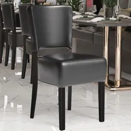 GGM Möbel Bistrostuhl Luca Steel Leder schwarz 2er Set