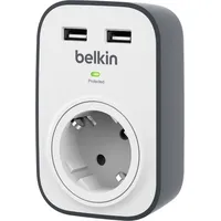 Belkin BSV103vf Überspannungsschutz-Zwischenstecker mit USB Weiß,