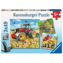 Ravensburger 080120 - Große Maschinen, 3x49 Teile, Kinderpuzzle