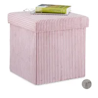 Relaxdays Sitzwürfel Samt 38 x 38 x 38 cm Rosa