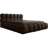 luxusbetten24 Designer Polsterbett Boston Bouclé mit Stauraum 140x200 Braun 38 Latten - Braun