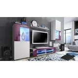 Vladon Wohnwand, Brombeere, Holzwerkstoff, 300x190x39 cm, Wohnzimmer, Wohnwände, Wohnwand-Sets