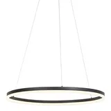 QAZQA Design Ring-Hängelampe schwarz 80cm inkl. led und Dimmer - Anello