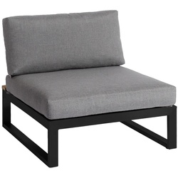 Loungesessel / Mittelteil Virginia - Aluminium eisengrau, Premium-Teak, Kissen Sunbrella