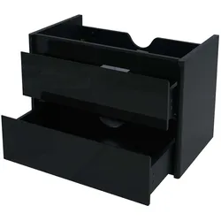 Waschbeckenunterschrank MCW-B19, Waschtischunterschrank Waschtisch Badezimmer, hochglanz Soft-Close 50x60cm ~ schwarz