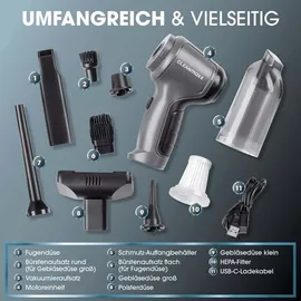 Clean Maxx CLEANmaxx Akku-Handstaubs.7tlg, Staubsauger, Grau