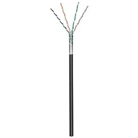 goobay 57295 CAT 5e Outdoor Netzwerkkabel, F/UTP, Schwarz