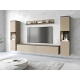 INOSIGN »PARIS«, (Komplett-Set, 4 St.), TV-Wand 260cm breite, grifflose Design, stehend und hängend montierbar