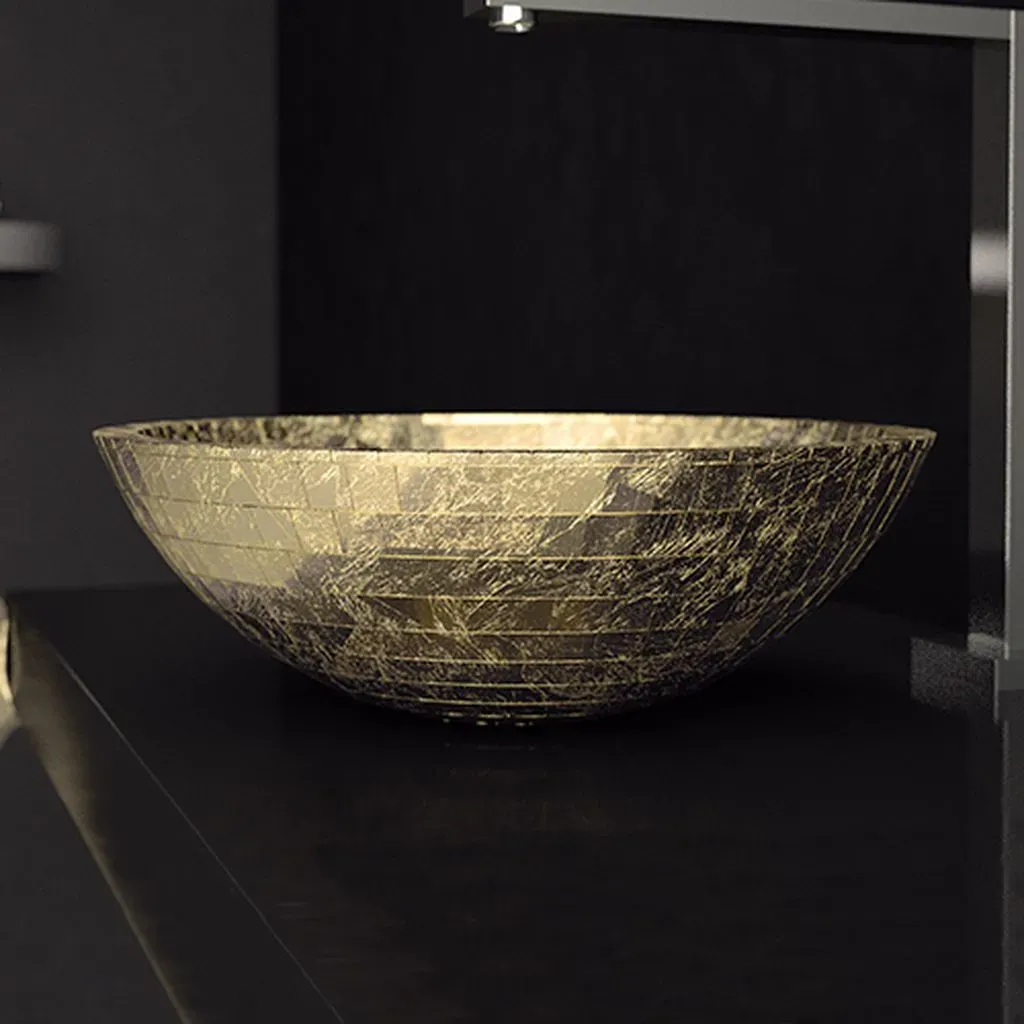 Glassdesign MOSAIC ANNIVERSARY Aufsatzbecken Florence Glass Atelier - schwarz