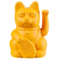DONKEY Lucky Cat Mini | Deep Yellow | Japanische Glücksbringer Winkekatze in dunkelgelb 9,8 cm hoch