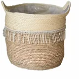 Pflanzkorb aus Seegras, rustikaler Blumentopf, gewebter Aufbewahrungskorb, Pflanzenbehälter für Bauernhaus, Innen- und Außenbereich, Heimdekoration