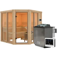 Karibu Sauna Airi Superior mit Eckeinstieg 68 mm Ohne
