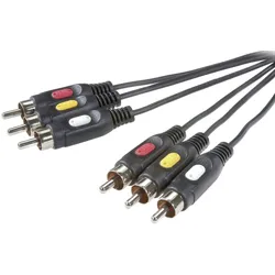 SpeaKa Professional Composite Cinch AV Anschlusskabel [3x Cinch-Stecker - 3x Cinch-Stecke SP-7869868