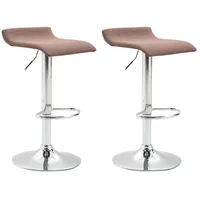 CLP 2er Set Barhocker Dyn Stoff braun
