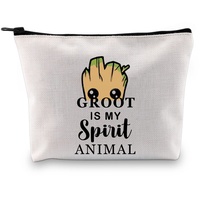 G2TUP Groot Lover Gift Groot Is My Spirit Animal Make-up-Tasche Groot Fan Kosmetiktasche für Fans, Groot Is My Spirit Tasche mit Tiermotiv, Weiß