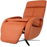 Mendler Relaxsessel HWC-L11, Design Fernsehsessel TV-Sessel Liegesessel, Liegefunktion drehbar, Voll-Leder - terracotta-braun