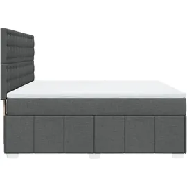vidaXL Boxspringbett 180 x 200 cm Dunkelgrau