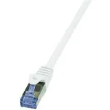 Logilink CQ3121S RJ45 Patchkabel CAT 6a S/FTP 30.00 m Weiß Flammwidrig, mit Rastnasenschutz 1 St.