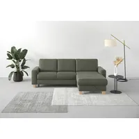Home Affaire Ecksofa HOME AFFAIRE "Summer L-Form", grün (olive), B:249cm H:91cm T:164cm, 95% Polyester, 5% Polyamid, Sofas, Ecksofa, mit Recamiere, mit oder ohne Bettfunktion und Bettkasten, Cord-Bezug