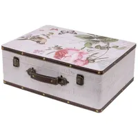 HMF VKO102 Holzkoffer im Vintage-Design, Rose, 44 cm