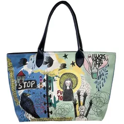 Weekender DOGO "Weekender Schultertaschen I Was Here Damen Schultertasche", Damen, Gr. OneSize, grün, Lacklederimitat, Taschen, Handgefertigt