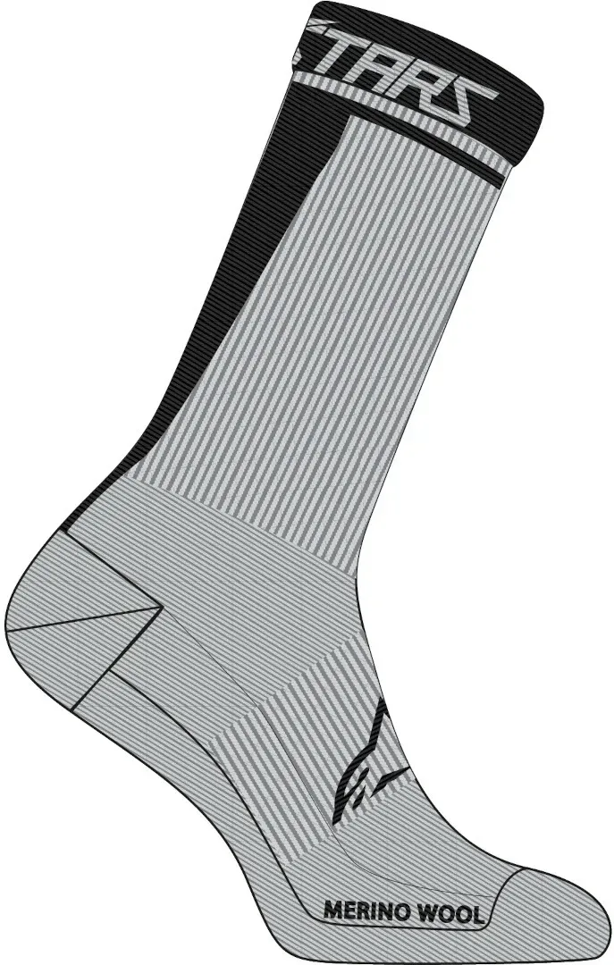 Alpinestars Merino 24 Fahrradsocken, schwarz-grau, Größe S für Männer