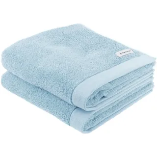 Unisex Handtücher im 2er-Pack, 50x100 cm, blau, Uni, Gr. 50X100