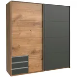 WIMEX Emden 180 x 198 x 64 cm Plankeneiche Nachbildung/graphit mit Schubladen