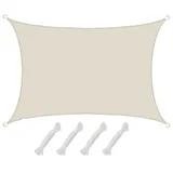 AMANKA UPF50+ UV Sonnensegel 3x4 Polyester Rechteck Wasserabweisend Garten Balkon Beige