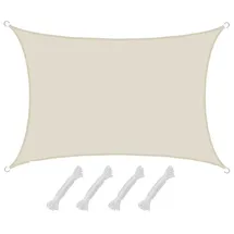 AMANKA UPF50+ UV Sonnensegel 3x4 Polyester Rechteck Wasserabweisend Garten Balkon Beige