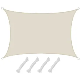 AMANKA UPF50+ UV Sonnensegel 3x4 Polyester Rechteck Wasserabweisend Garten Balkon Beige