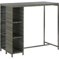 vidaXL 5-tlg. Gartenbar-Set mit Kissen Poly Rattan Grau