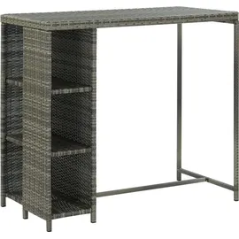 vidaXL 5-tlg. Gartenbar-Set mit Kissen Poly Rattan Grau
