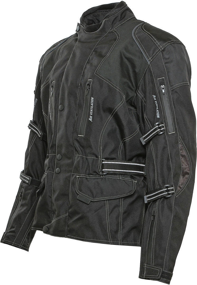 Bores Emilio Touring Motorfiets textiel jas, zwart, 3XL
